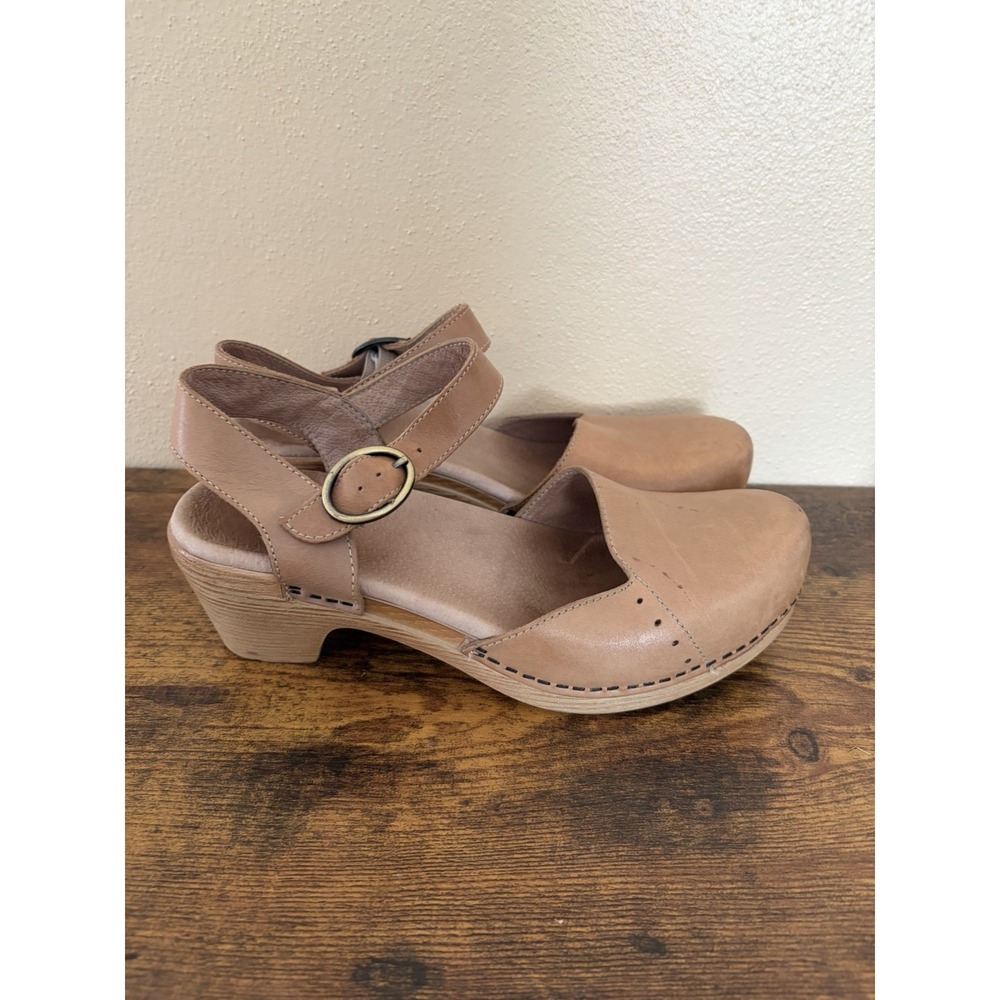 Dansko Sam Mary Jane Clog Women's SZ US 6.5-7 EU 37 Tan Leather